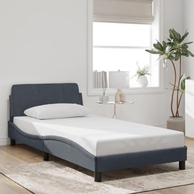 Bedframe zonder matras 100x200 cm fluweel donkergrijs