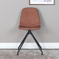 Nohr Draaibare Eetkamerstoel 'Austina' Lederlook, kleur Bruin - thumbnail