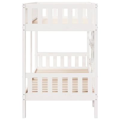 Stapelbed 75x190 cm massief grenenhout wit