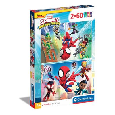 Clementoni legpuzzel super color spidey and his amazing friends 2x60st. - thumbnail