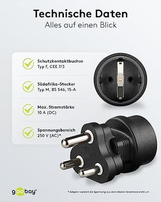 Goobay, 95412, Stopcontact Voor Zuid-Afrika, Stekker, Netadapter, Reisadapter, 1 Stuk
