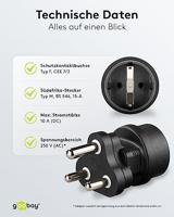 Goobay, 95412, Stopcontact Voor Zuid-Afrika, Stekker, Netadapter, Reisadapter, 1 Stuk - thumbnail