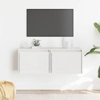 Wandkasten 2 st 45x30x35 cm massief grenenhout wit - thumbnail