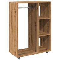 Kledingkast 80x40x110 cm bewerkt hout artisanaal eikenkleur - thumbnail