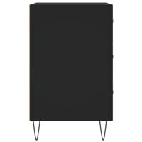 Nachtkastje 40x40x66 cm bewerkt hout zwart - thumbnail