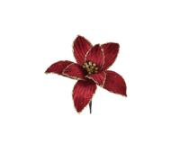 Poinsettia fluweel 13 cm ossenbloed - thumbnail