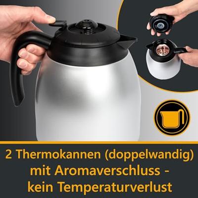 Clatronic KA 3328 Koffiezetapparaat Zwart, Zilver 870 W Capaciteit koppen: 10 Met thermoskan
