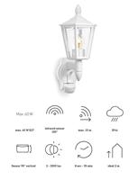 Steinel AUSSENLEUCHTE L 15 S WS 617912 Buitenlamp met bewegingsmelder (wand) LED E27 60 W Wit - thumbnail