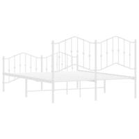 Bedframe met hoofd- en voeteneindemetaal wit 135x190 cm - thumbnail