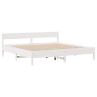 Bedframe zonder matras massief grenenhout wit 200x200 cm - thumbnail