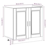 Wastafel onderkast Porto Grijs 80 x 46 x 81,5 cm Bewerkt hout - thumbnail