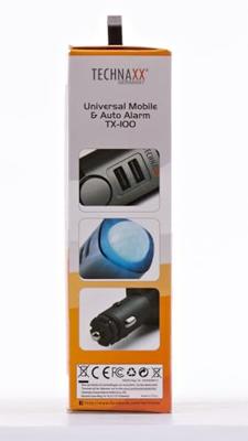 Technaxx TX-100 Auto-alarmsysteem Afstandsbediening, Binnenbewaking 12 V, 24 V Zwart - thumbnail