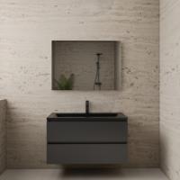 ACTIE BWS Badmeubel | Paris | Antraciet 100 cm | Mat Zwart Wastafel | 1 of 2 Kraangaten - thumbnail