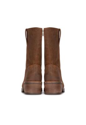 PS Poelman enkellaars met hak caramel Suede Dames