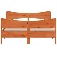 Bedframe zonder matras massief grenenhout wasbruin 140x200 cm - thumbnail