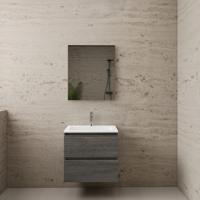 ACTIE BWS Badmeubel | Paris | Frey Oak 60 cm | Mat Wit Wastafel | 1 Kraangat - thumbnail