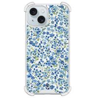iPhone 14 shockproof hoesje - Vintage blue floral - thumbnail
