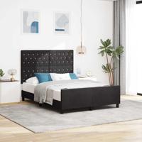 Bedframe fluweel zwart 140x200 cm - thumbnail