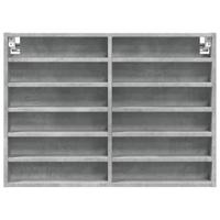 Vitrinekast 80x8,5x58 cm bewerkt hout betongrijs - thumbnail