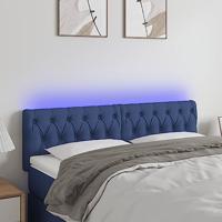 Hoofdbord LED 160x7x78/88 cm stof blauw - thumbnail