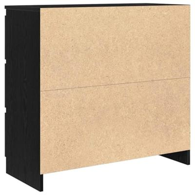 Dressoir 80x35x76 cm spaanplaat zwart eikenkleurig