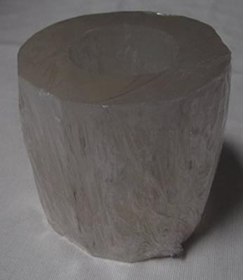 Waxinelichthouder Edelsteen Seleniet Cilinder ca 900 gram (8 x 8 cm)