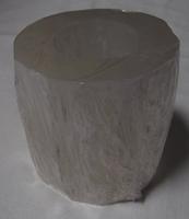 Waxinelichthouder Edelsteen Seleniet Cilinder ca 900 gram (8 x 8 cm) - thumbnail