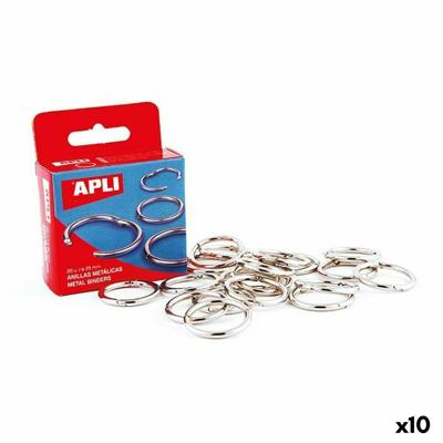 Ringen Apli Zilverkleurig Ø 38 mm Binding (10 Stuks)