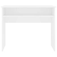 Bureau 90x50x74 cm bewerkt hout wit - thumbnail