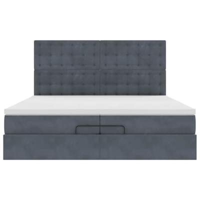 Ottoman bed met matrassen 200x200cm fluweel donkergrijs