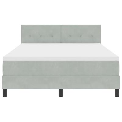 Boxspring bed met matras Lichtgrijs 160 x 200 cm Fluweel