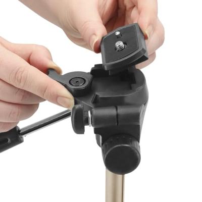 Hama Tripod 1/4 inch Werkhoogte: 42.5 - 125 cm Champagne Incl. tas, Waterpas