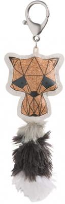 Nici sleutelhanger wasbeer grafisch junior 12 cm kunstleer bruin