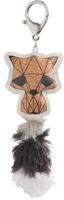 Nici sleutelhanger wasbeer grafisch junior 12 cm kunstleer bruin - thumbnail