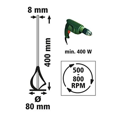 Wolfcraft Verf- en speciemenger | 10 liter | Ø80 x 400 | 1 stuk - 1705000
