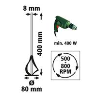 Wolfcraft Verf- en speciemenger | 10 liter | Ø80 x 400 | 1 stuk - 1705000 - thumbnail