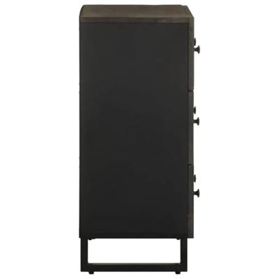 Dressoir 60x33x75 cm massief mangohout zwart