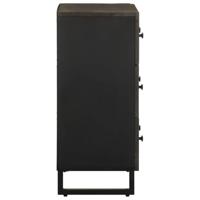 Dressoir 60x33x75 cm massief mangohout zwart - thumbnail