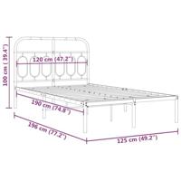 Bedframe met hoofdbord metaal wit 120x190 cm - thumbnail