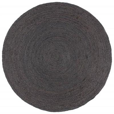 VidaXL Vloerkleed handgemaakt rond 210 cm jute donkergrijs VidaXL Vloerkleed handgemaakt rond 210 cm jute donkergrijs