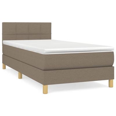 Boxspring met matras stof taupe 90x190 cm