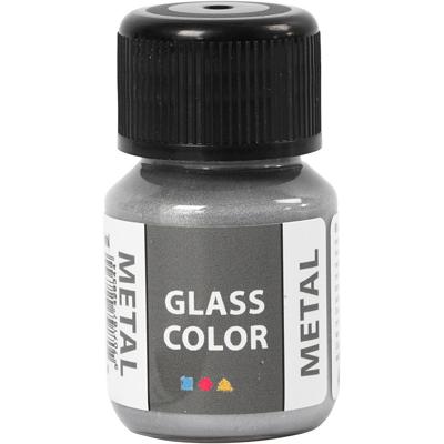 Creativ Company Glass color metal, zilver, 30 ml/ 1 fles