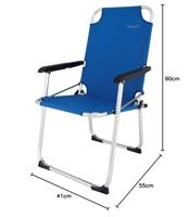 Eurotrail campingstoel Moita 90 x 55 cm aluminium blauw - thumbnail