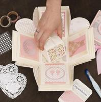 Creativ Company Explosion box, afm 7x7x7,5+12x12x12 cm, off-white, 1 stuk - thumbnail