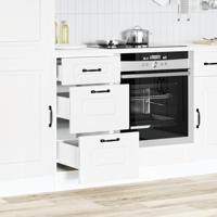 Keuken onderkast Kalmar bewerkt hout wit - thumbnail