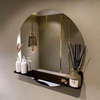 MONDIAZ SPOT spiegel rond 80cm met Spiegelplanchet kleur Urban. - thumbnail