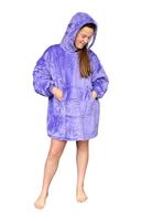 Draagbare deken met capuchon & mouwen - kind - paars - thumbnail