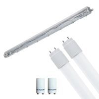 LED Waterdichte TL Armatuur met T8 Buizen - Velvalux Strela - 150cm - Dubbel - Koppelbaar - Waterdicht IP65 - 44W - Natuurlijk Wit 4200K - thumbnail