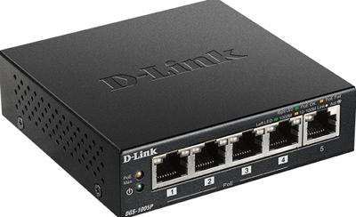 D-Link DGS-1005P/E 5-poorts PoE+ switch Gigabit 4 PoE+ poorten 60W