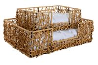 Hondenbed Home ESPRIT Wit Lichtbruin Metaal Synthetische rotan 50 x 35 x 14 cm (2 Onderdelen) - thumbnail
